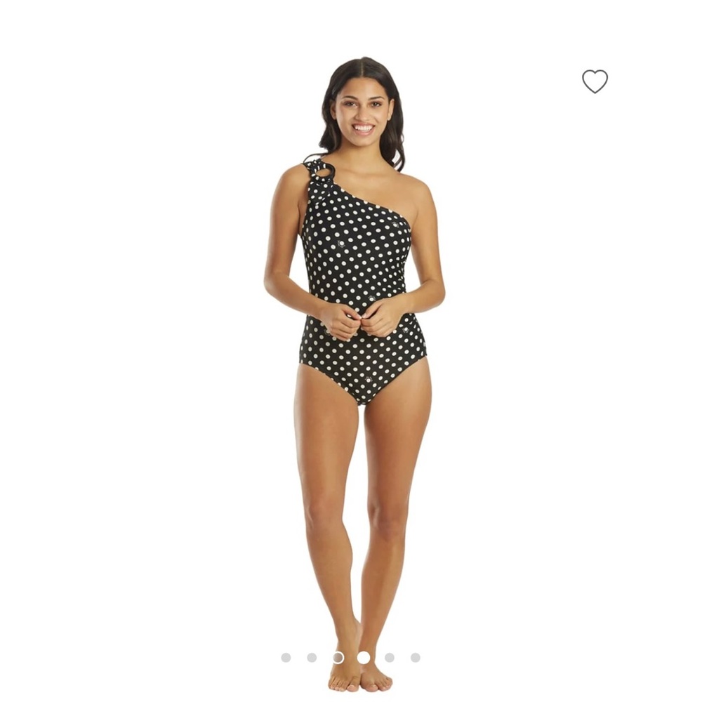 Kate Spade Logo Dot Buckle One Shoulder One Piece Swimsuit Size S - Picture 3 of 7